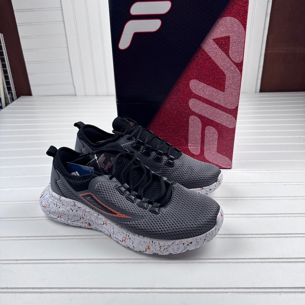 NEW FILA Men's 13 Memory Neometric Marble 1RM02330-054 Black w/ Box
